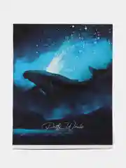 Голубой тетрадь 48 листов, "Pretty whale", клетка, "софт-тач" ламинация