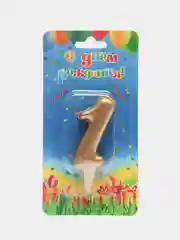 Свеа - цифра "1"  Золото. Тортовые свечи
