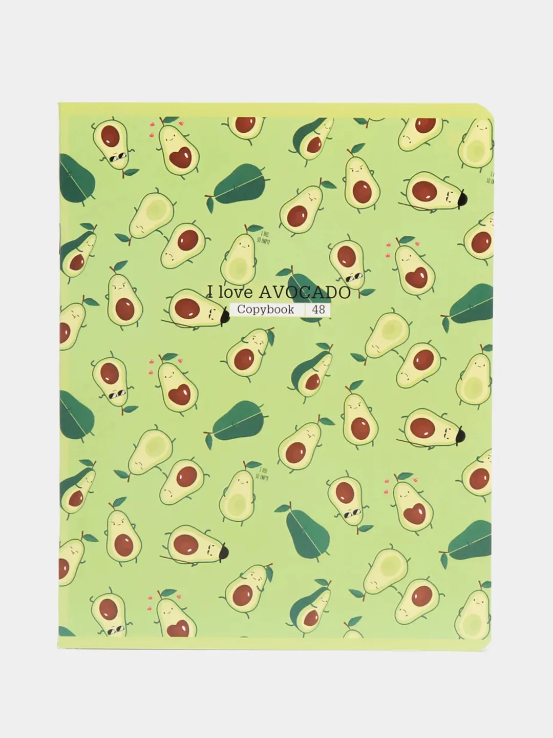 Оливковый тетрадь "Я люблю Avocado!", 48 листов, клетка