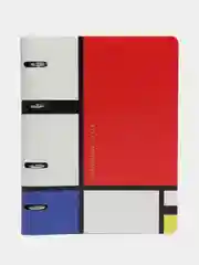 Тетрадь на кольцах из экокожи 80 листов "Utility. Mondrian", тонированный блок