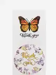 Синий набор наклеек с надписью "Thank you", "Спасибо"