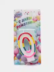 Свеча восковая для торта, цифра с блестками от 0-9