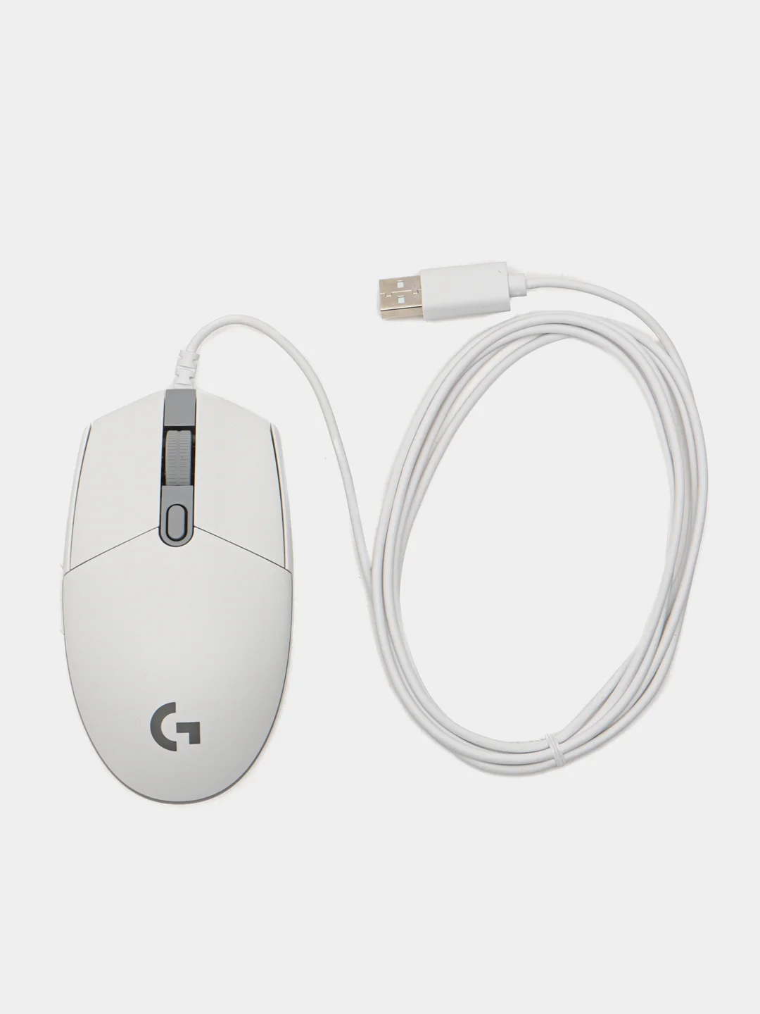 Белый комплект: мышь Logitech G102 (синяя, черная, белая), коврик и противоскользящие коньки