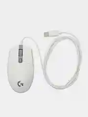Белый комплект: мышь Logitech G102 (синяя, черная, белая), коврик и противоскользящие коньки