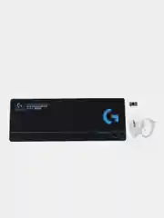 Белый комплект: мышь Logitech G102 (синяя, черная, белая), коврик и противоскользящие коньки