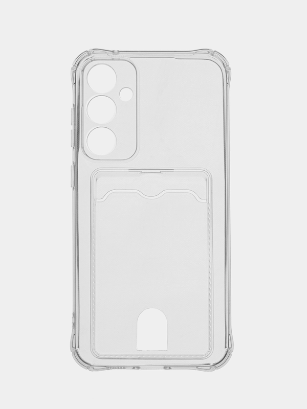 Чехол для Samsung Galaxy S23 FE (Самсунг Галакси С23 ФЕ), прозрачный, с карманом для карты
