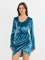Лазурный женское платье, вечернее, бархатное