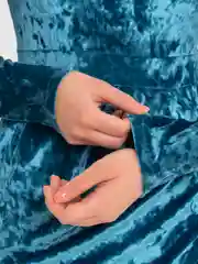 Лазурный женское платье, вечернее, бархатное
