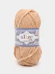 Карамельный пряжа плюшевая Alize Velluto, 100% микрополиэстер, 100г, 68м, плюшевая, велюровая веллюто