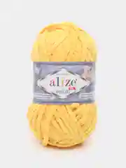 Лимонный пряжа плюшевая Alize Velluto, 100% микрополиэстер, 100г, 68м, плюшевая, велюровая веллюто