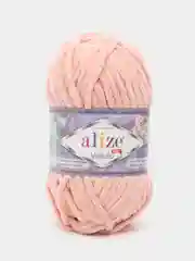 Лимонный пряжа плюшевая Alize Velluto, 100% микрополиэстер, 100г, 68м, плюшевая, велюровая веллюто
