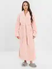 Розовый халат банный, утепленный Унисекс