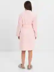 Розовый халат банный женский махровый, кимоно