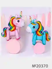 Зеленый воздушный шар-фигура на подставке, Радужный единорог, надувается воздухом