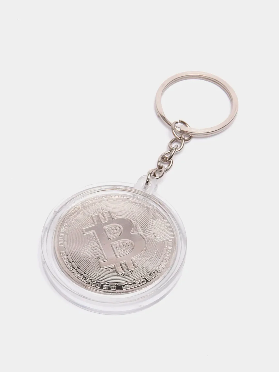 Золотой брелок в виде монеты "Биткоин"