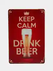 Голубой винтажные жестяные таблички "Beer"
