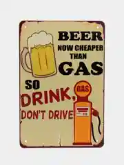 Вишнёвый винтажные жестяные таблички "Beer"