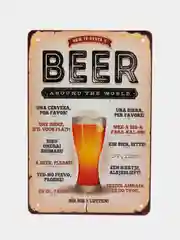 Зеленый винтажные жестяные таблички "Beer"
