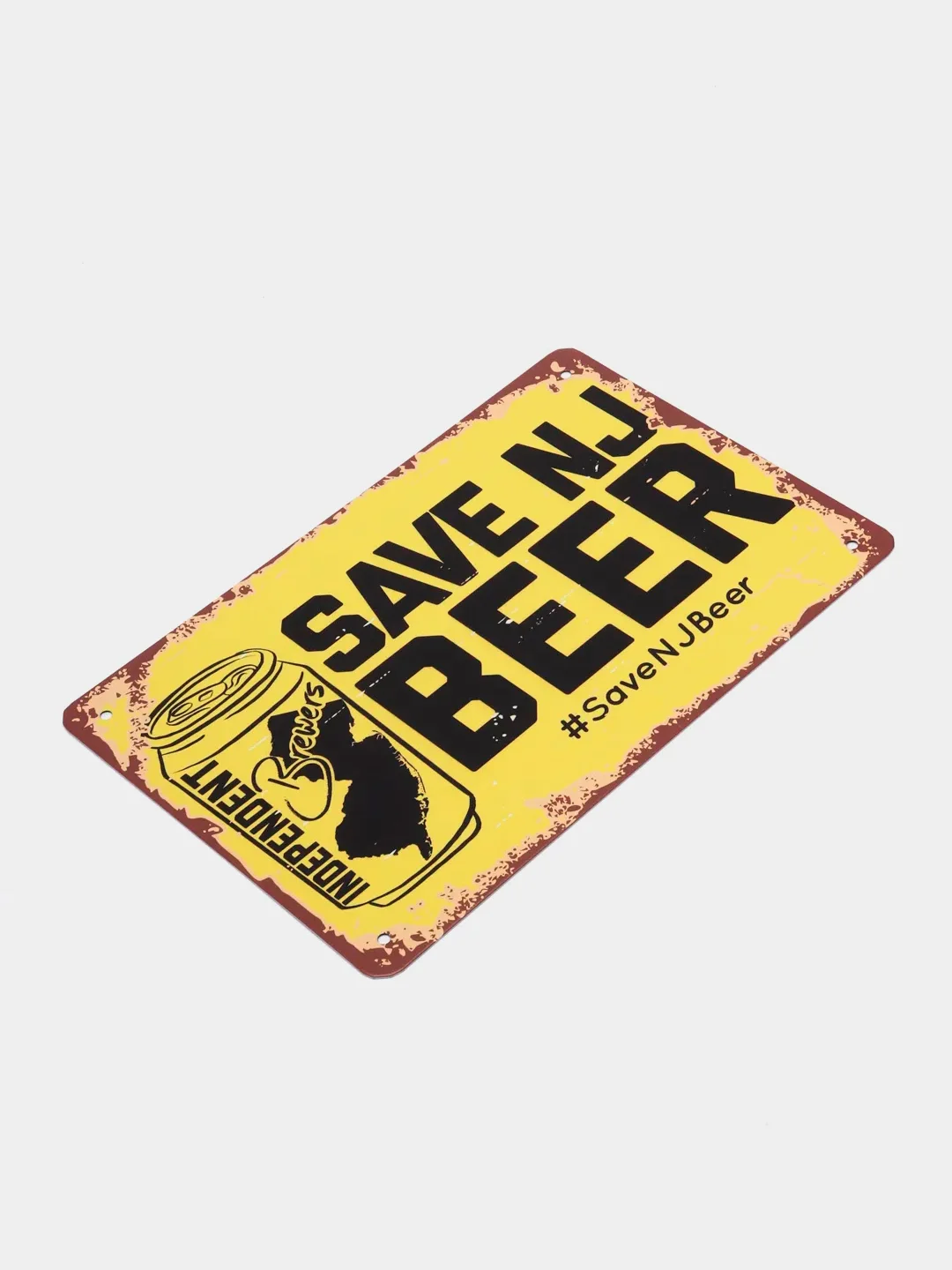 Бежевый меланж винтажные жестяные таблички "Beer"