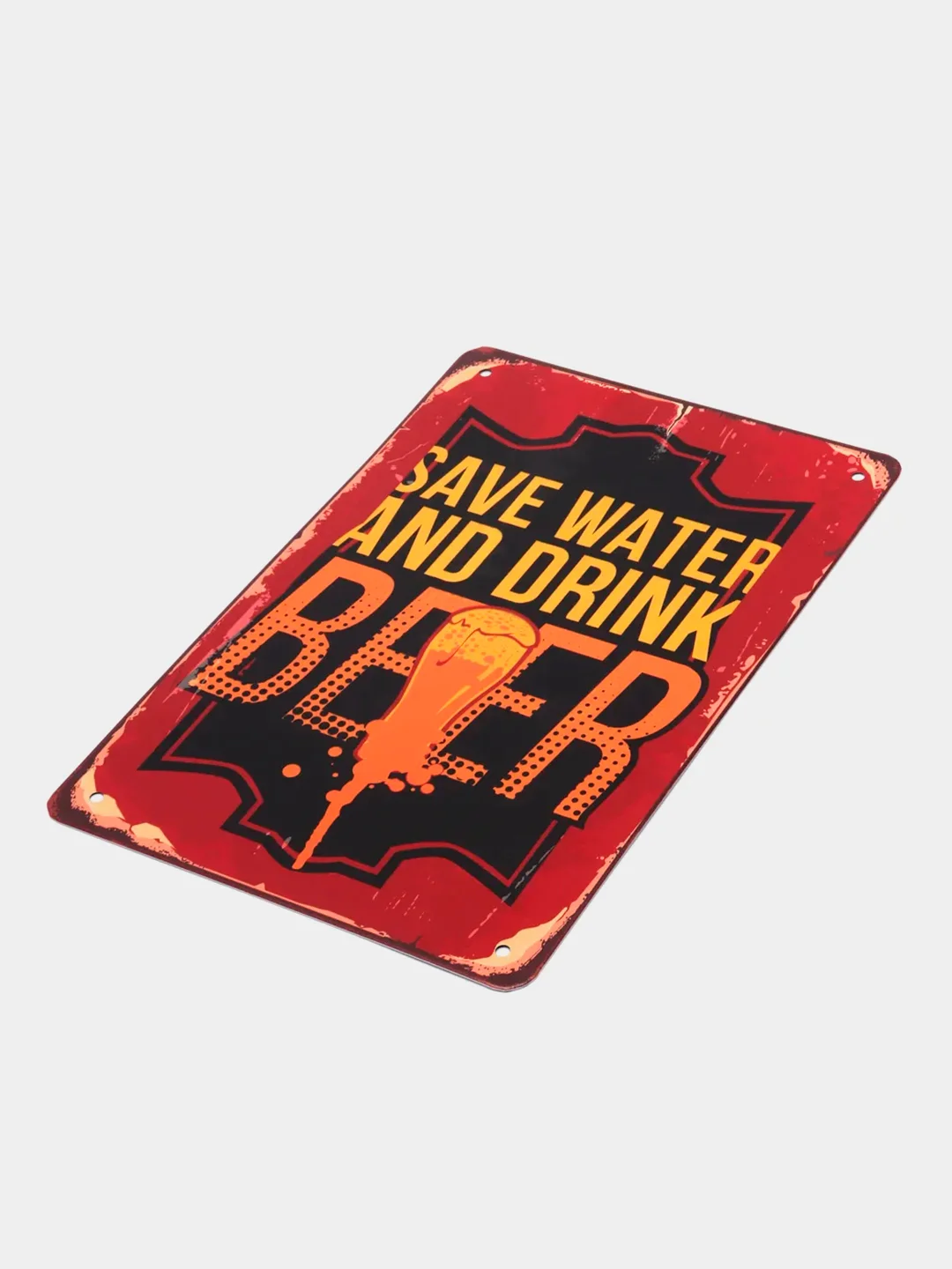 Багровый винтажные жестяные таблички "Beer"