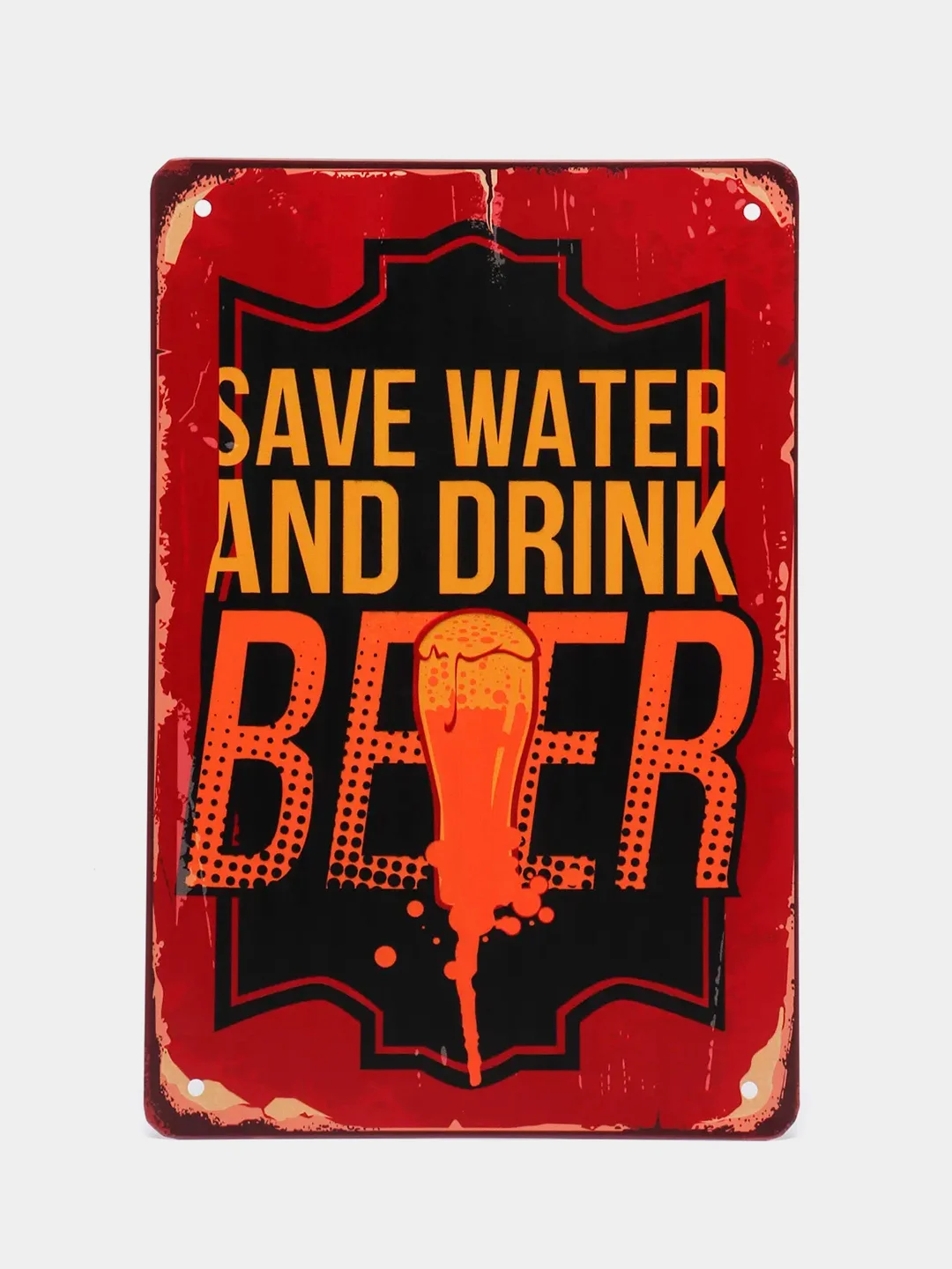 Багровый винтажные жестяные таблички "Beer"