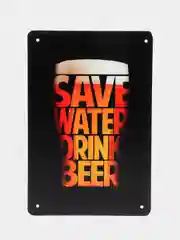 Бежевый винтажные жестяные таблички "Beer"
