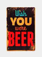 Белый винтажные жестяные таблички "Beer"