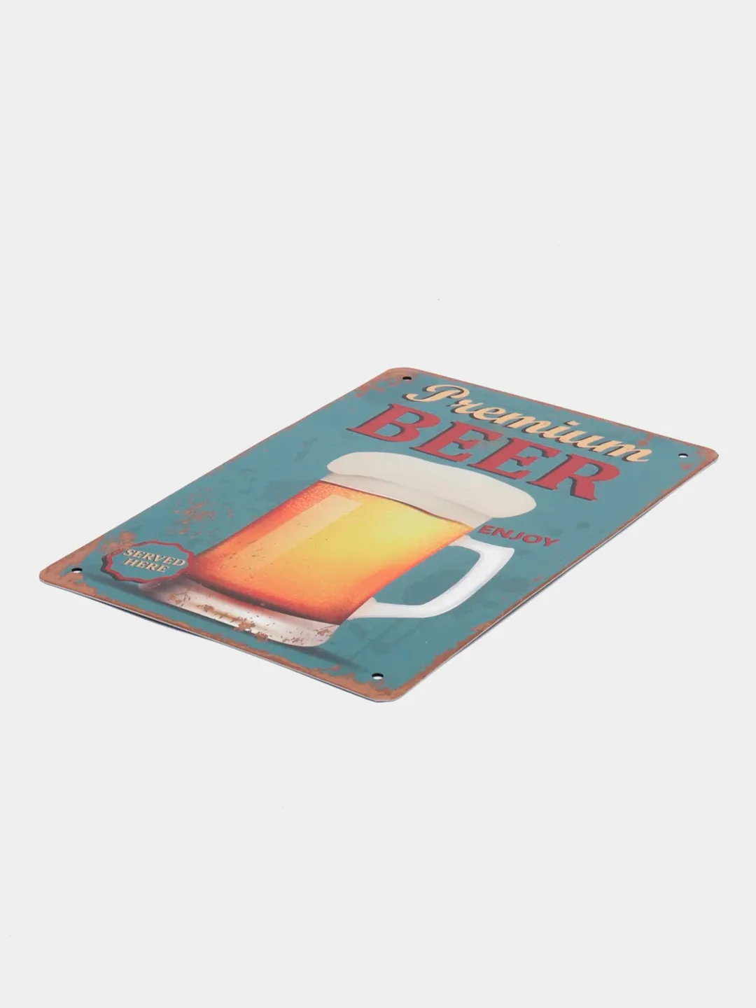 Бирюзовый винтажные жестяные таблички "Beer"