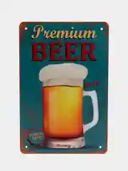 Бирюзовый винтажные жестяные таблички "Beer"