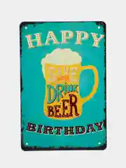 Аметистовый винтажные жестяные таблички "Beer"