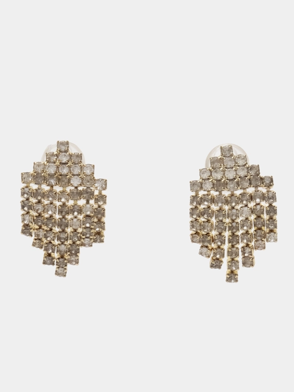 Серьги со стразами золотые Diamond