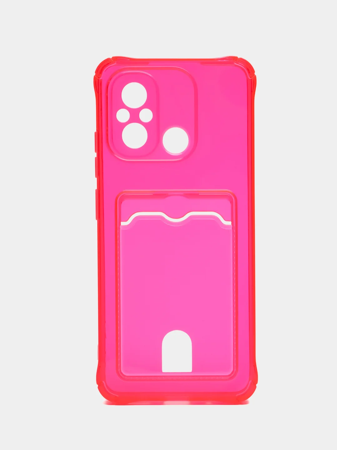 Фуксия чехол для Xiaomi Redmi 12C, Сяоми Редми 12С, прозрачный, с карманом для карты