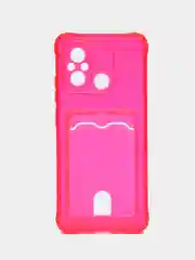 Фуксия чехол для Xiaomi Redmi 12C, Сяоми Редми 12С, прозрачный, с карманом для карты