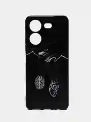 Серый металлик силиконовый чехол для Tecno POVA 5, с принтом, с рисунком, Техно Пова 5