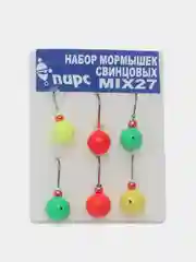 Багровый набор зимних рыболовных мормышек, 7 штук