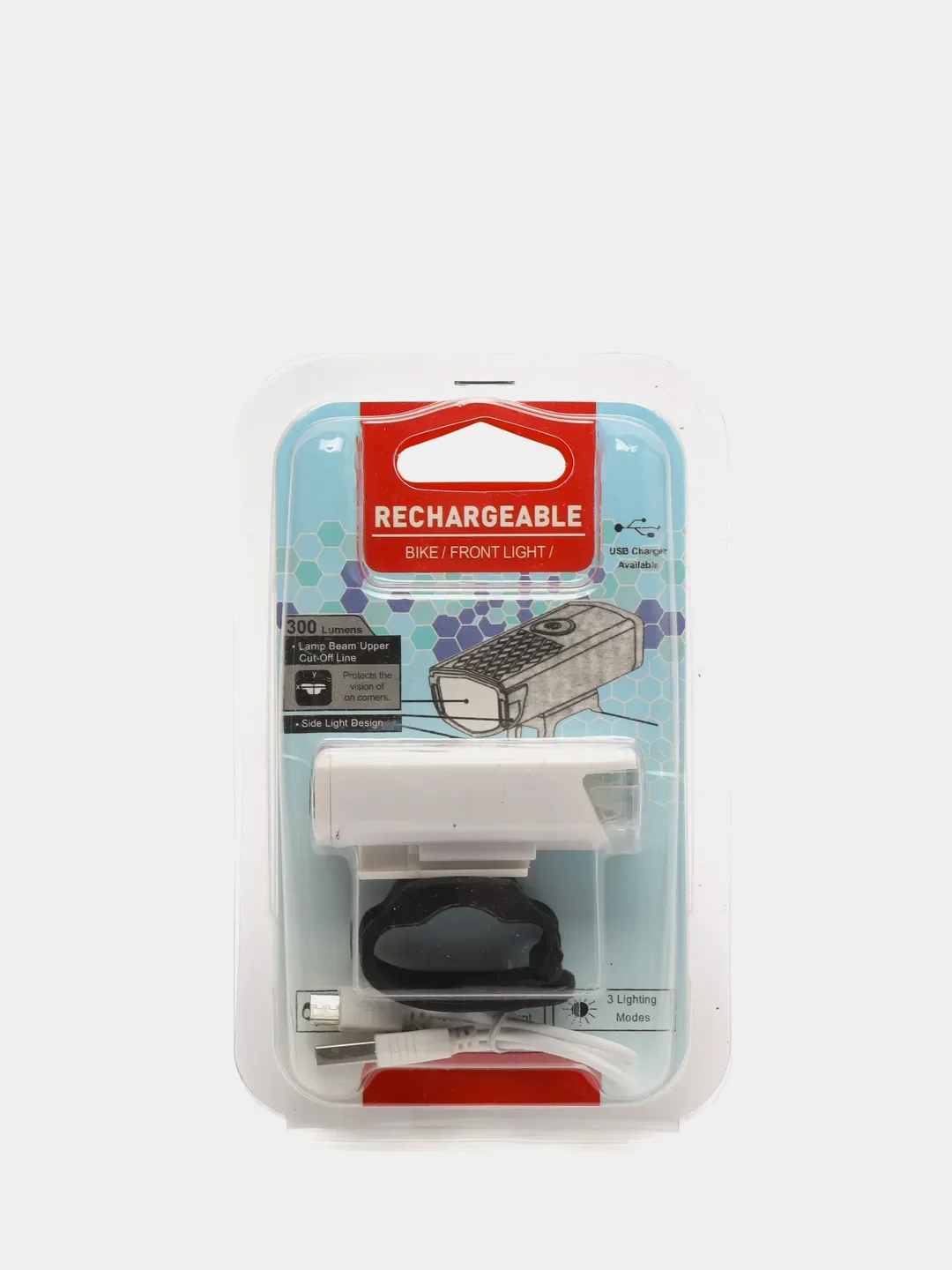 Белый фонарь светодиодный для велосипеда USB, велосипедный фонарь