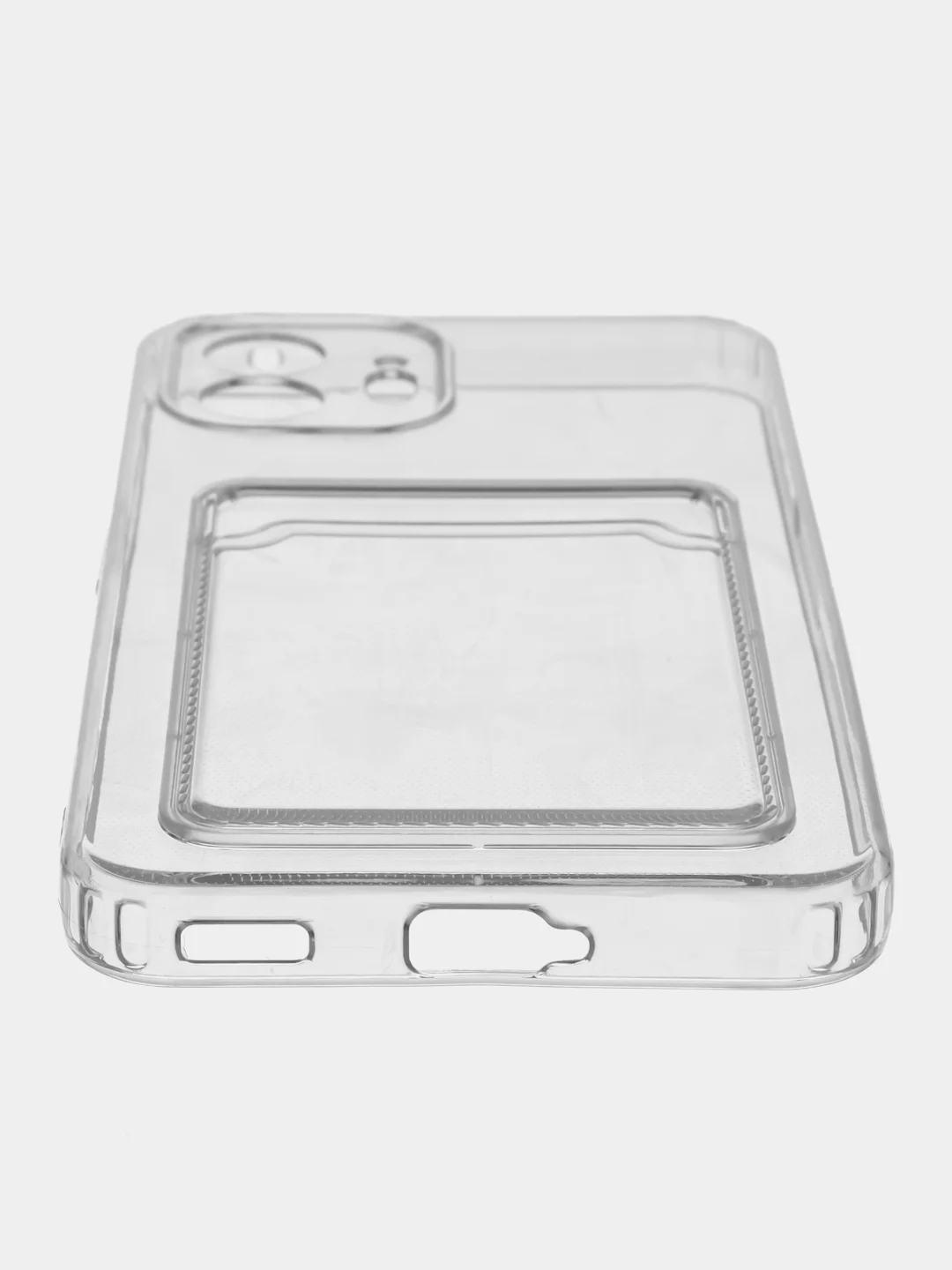 Прозрачный чехол для Nothing Phone (2) силиконовый BROSCORP с карманом для карт и защитой камер