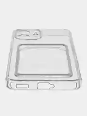 Прозрачный чехол для Nothing Phone (2) силиконовый BROSCORP с карманом для карт и защитой камер