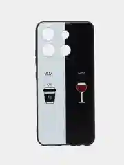 Бирюзовый силиконовый чехол для Infinix SMART 7 HD, с принтом, с рисунком (Инфиникс Смарт 7 ХД)