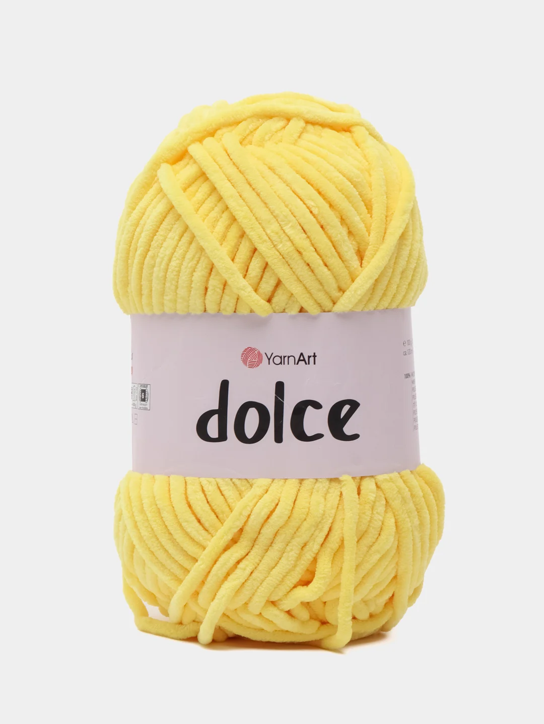 Желтый пряжа плюшевая YarnArt Dolce (ЯрнАрт Долче)