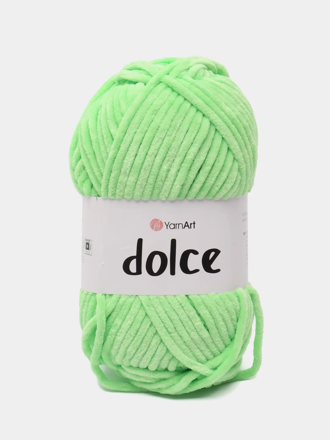 Салатовый пряжа плюшевая YarnArt Dolce (ЯрнАрт Долче)