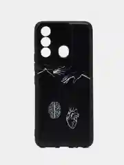 Серый металлик силиконовый чехол для Itel Vision 3 PLUS, с принтом, с рисунком, Ител Вижен 3 Плюс