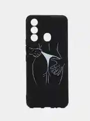 Темно-синий силиконовый чехол для Itel Vision 3 PLUS, с принтом, с рисунком, Ител Вижен 3 Плюс