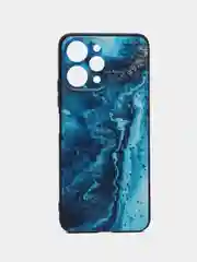Тёмно-бирюзовый чехол для Xiaomi Redmi 12 (Сяоми Редми 12), с принтом