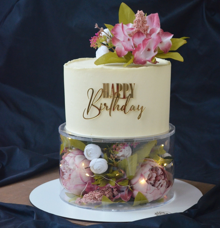 Топпер "Happy Birthday" для оформления торта из акрила, №4