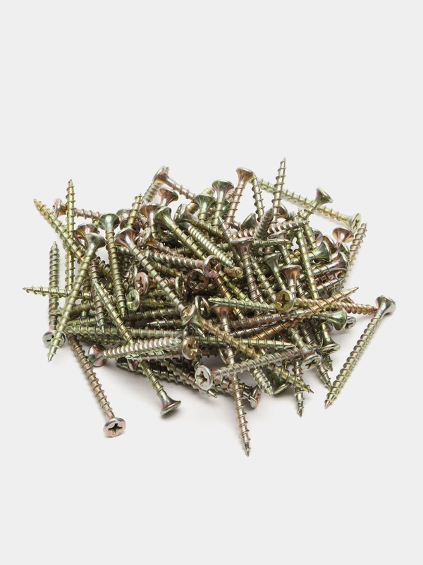 Саморез 3.5 х 51 PREMIUM, потай, крупная резьба, шлиц PH, жёлтый цинк, 100 штук