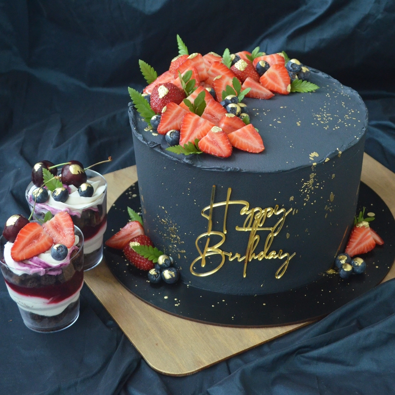 Топпер "Happy Birthday" для оформления торта, из акрила, №3
