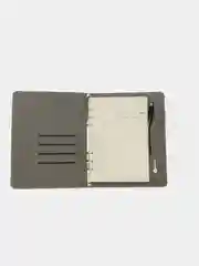 Серый ежедневник на кольцах с функцией зарядки (Power bank), 4000 mAh, А5