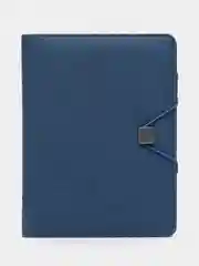 Синий меланж ежедневник на кольцах с функцией зарядки (Power bank), 4000 mAh, А5