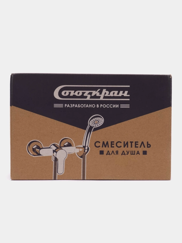 СоюзКран смеситель для душа, с душ. набором, керам. картридж 40 мм, хром, цинк, SК04-N112